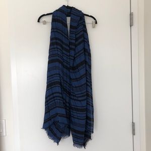 Leota Black & Blue Oversized Scarf
